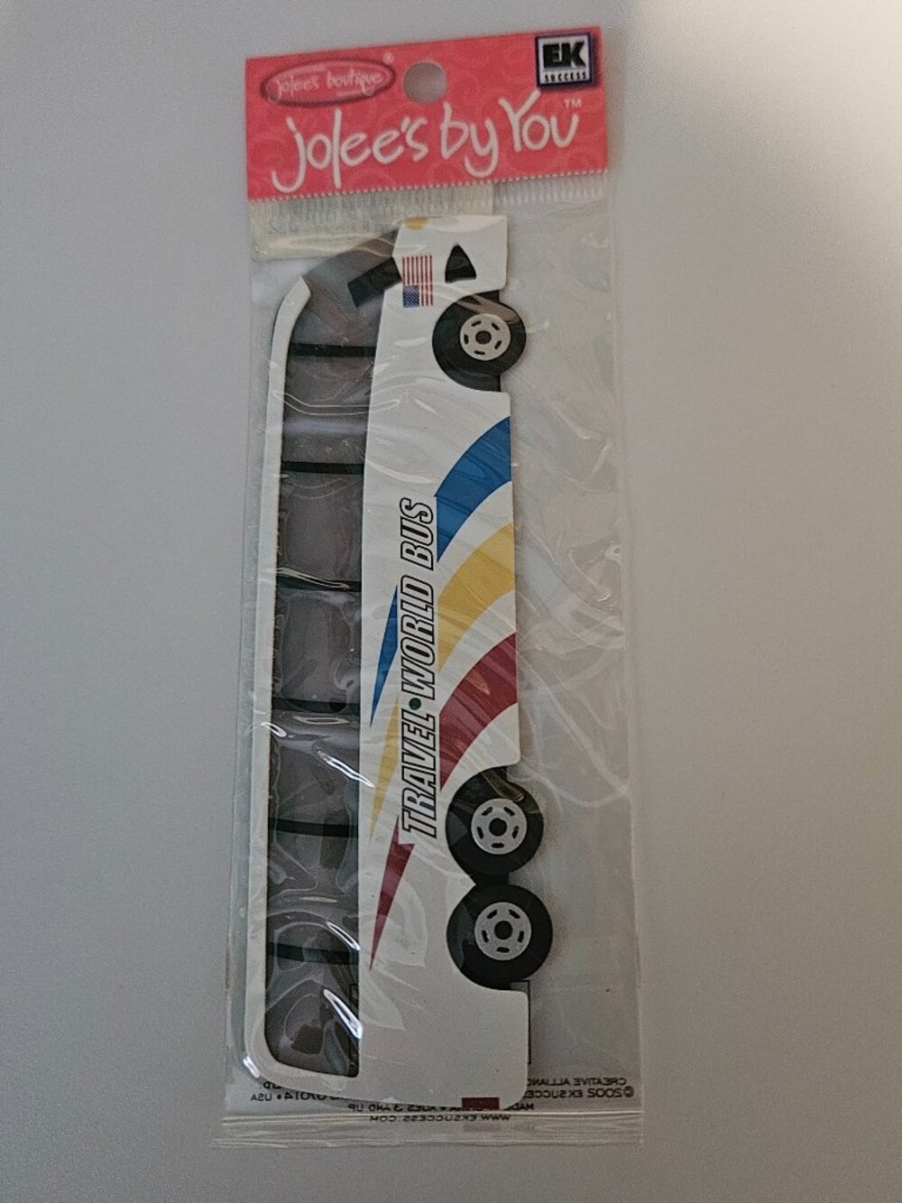 RARE JOLEES BY YOU TOUR BUS EMBELLISHMENT SCRAPBOOKING VACATION TRAVEL STICKER